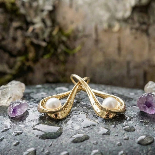 Elegant Pearl Gold Earrings