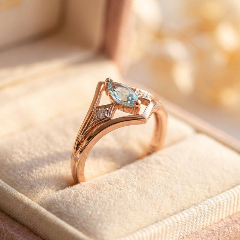 Elegant Rose Gold Marquise Ring