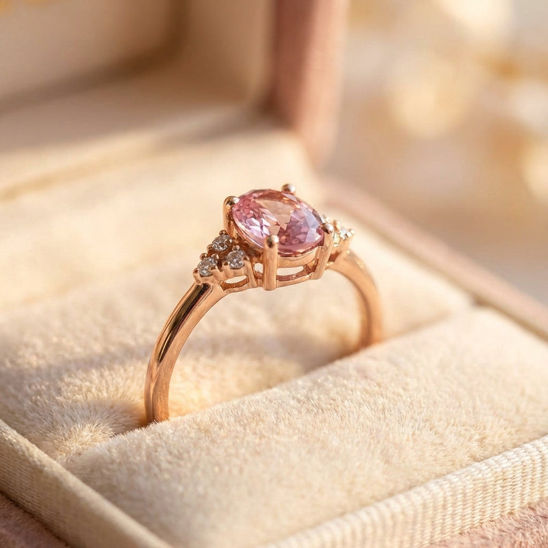 Elegant Rose Gold Oval Ring