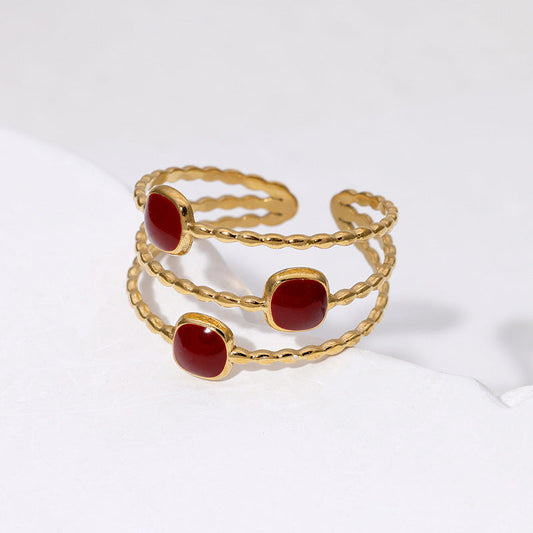 Elegant Ruby Cuff Ring