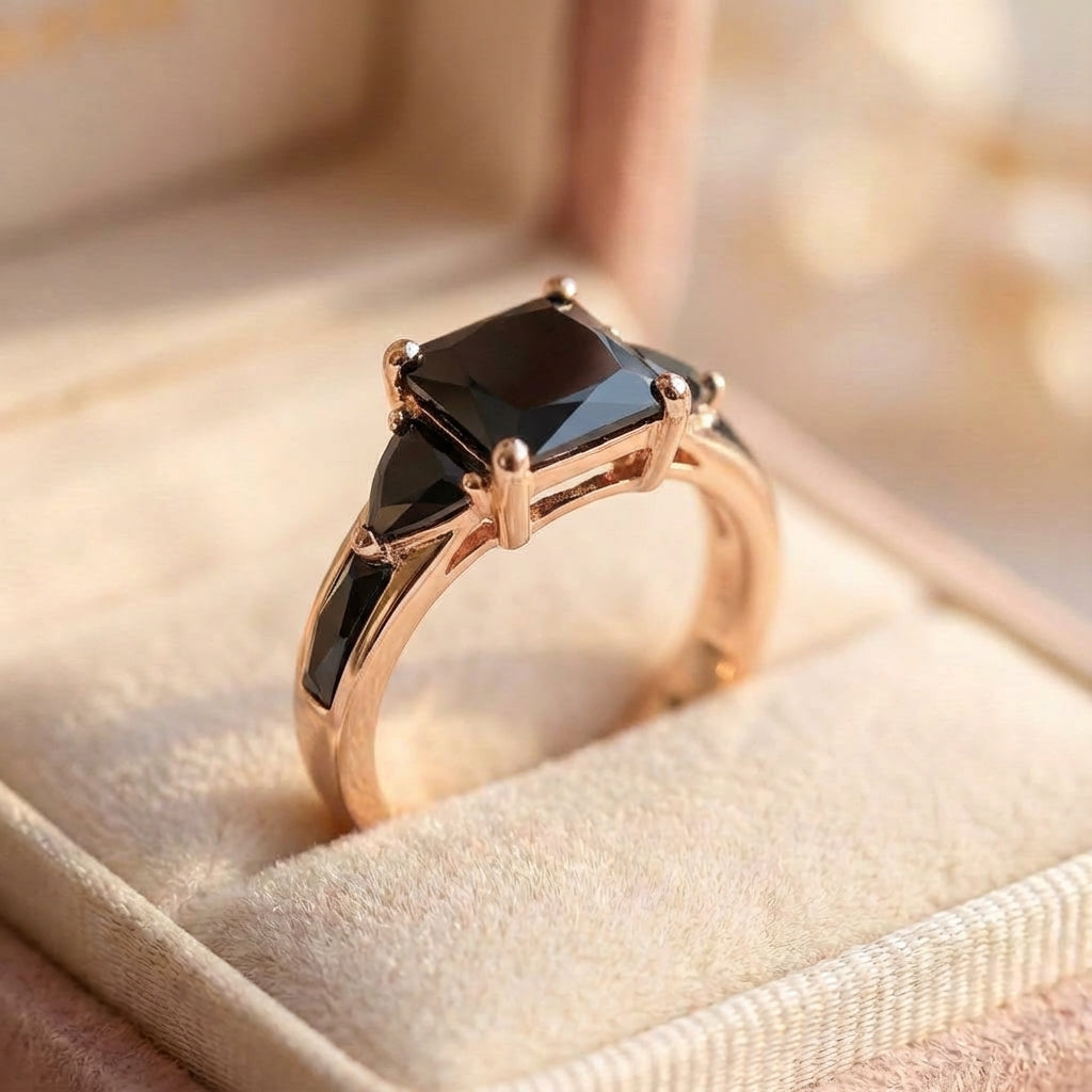 Elegant Silver Color Stone Ring