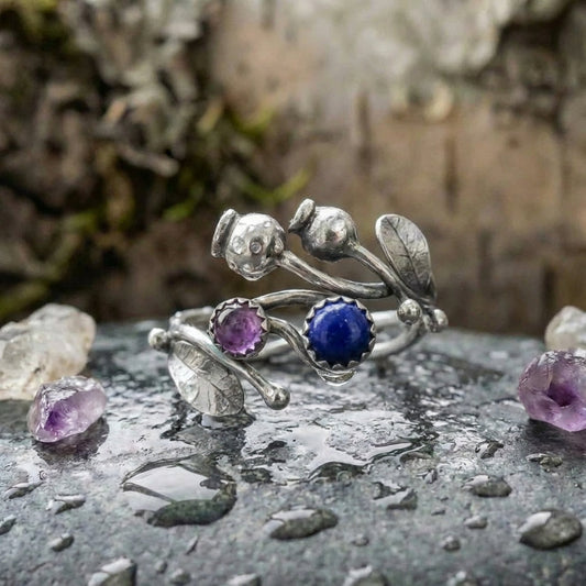 Elegant Silver Floral Ring