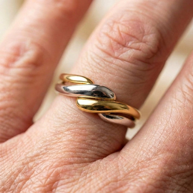 Two Tone Twist Ring