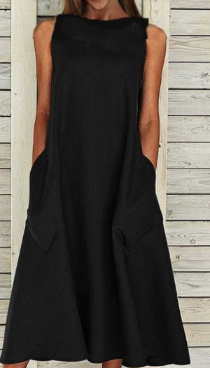 Elegant A-line dress made of cotton