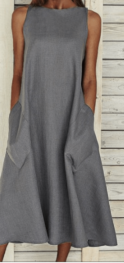 Elegant A-line dress made of cotton