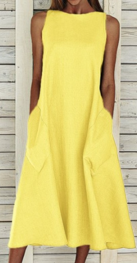 Elegant A-line dress made of cotton