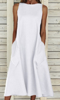 Elegant A-line dress made of cotton