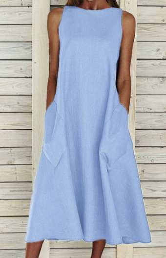 Elegant A-line dress made of cotton
