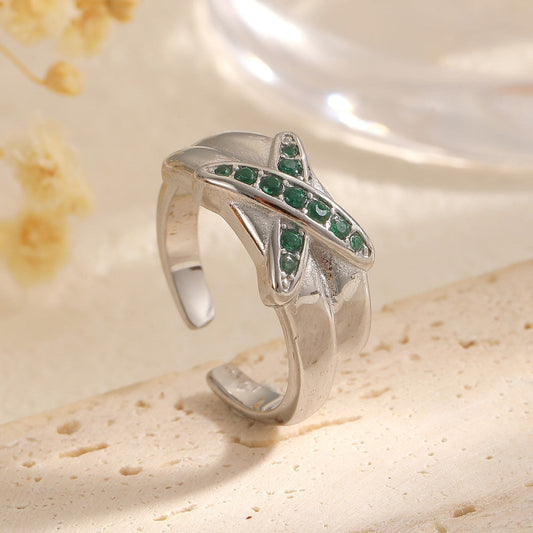 Emerald Leaf Ring