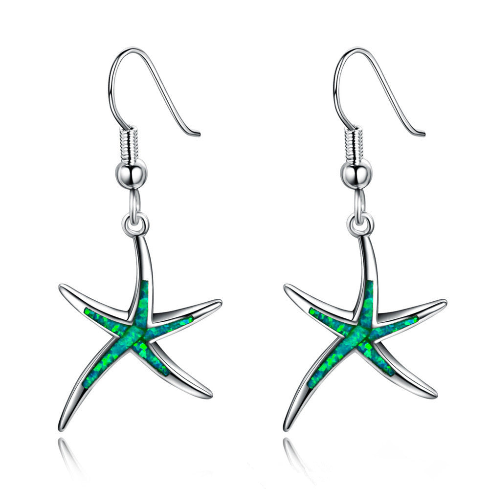 Emerald Starfish Earrings