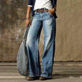 Vintage wide-leg denim jeans with a high waist