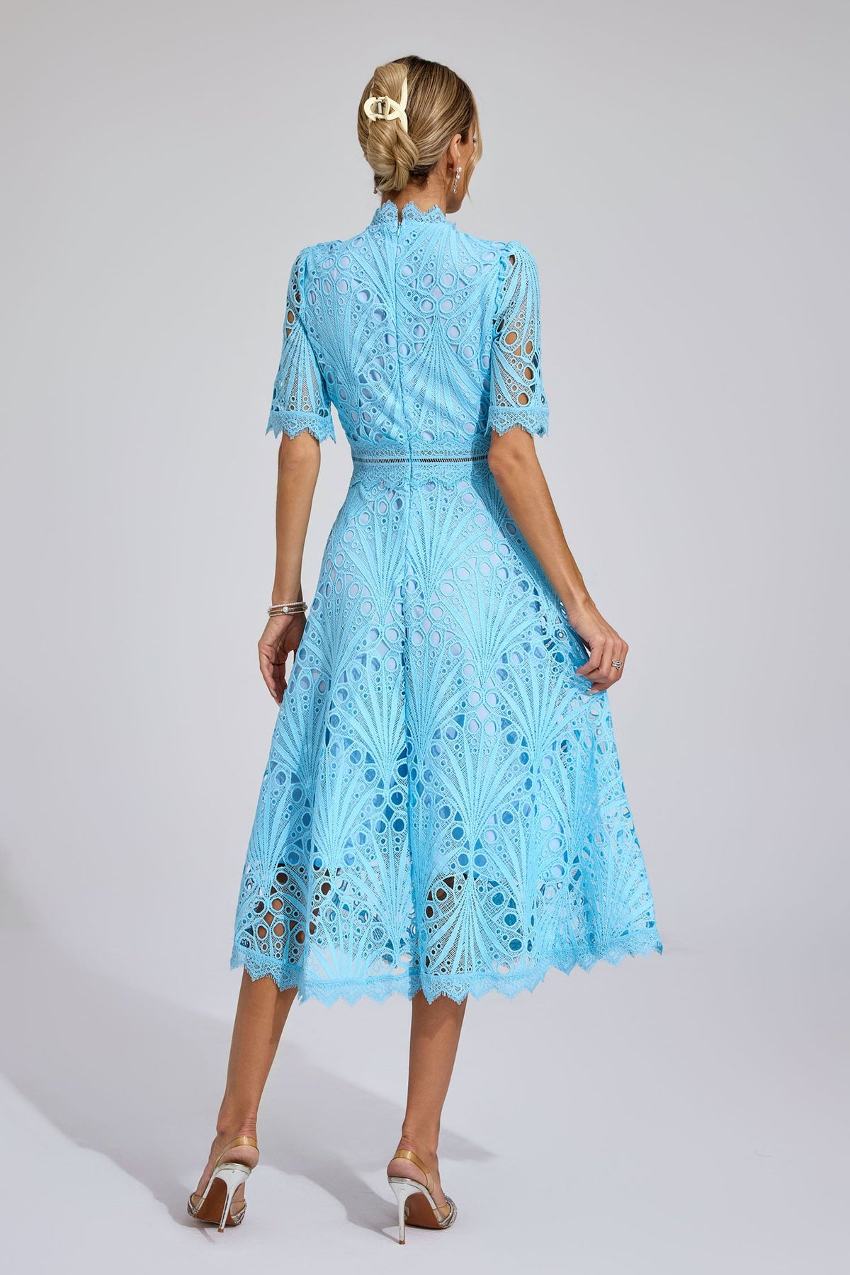 Freeman Blue Cut Out Midi Dress