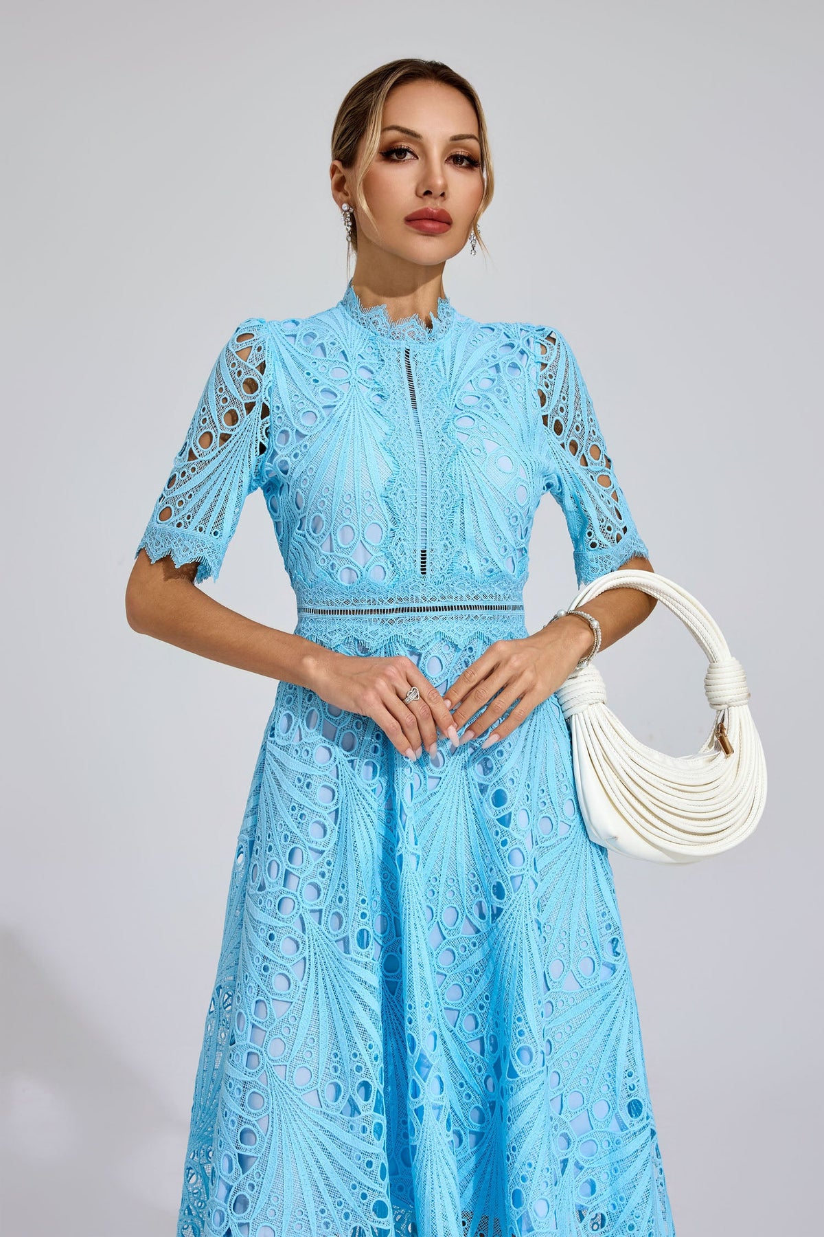 Freeman Blue Cut Out Midi Dress