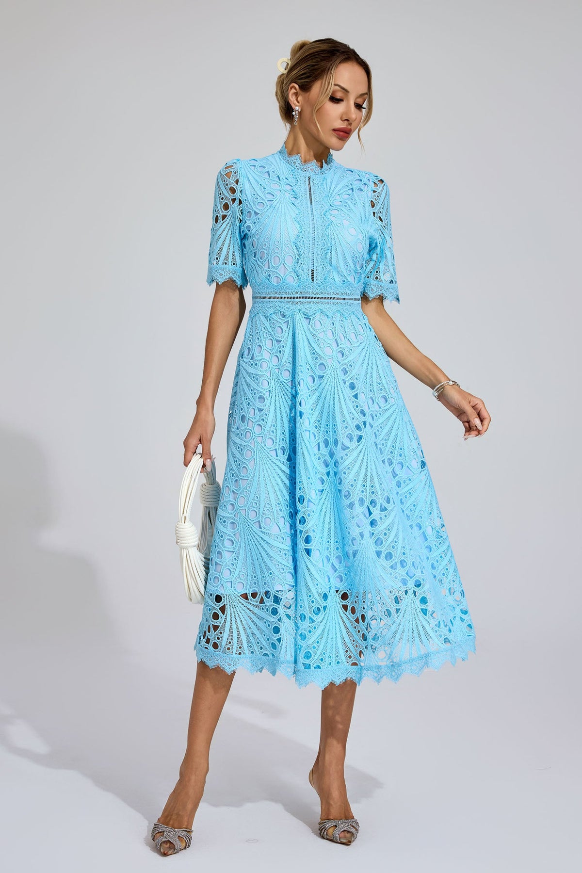 Freeman Blue Cut Out Midi Dress