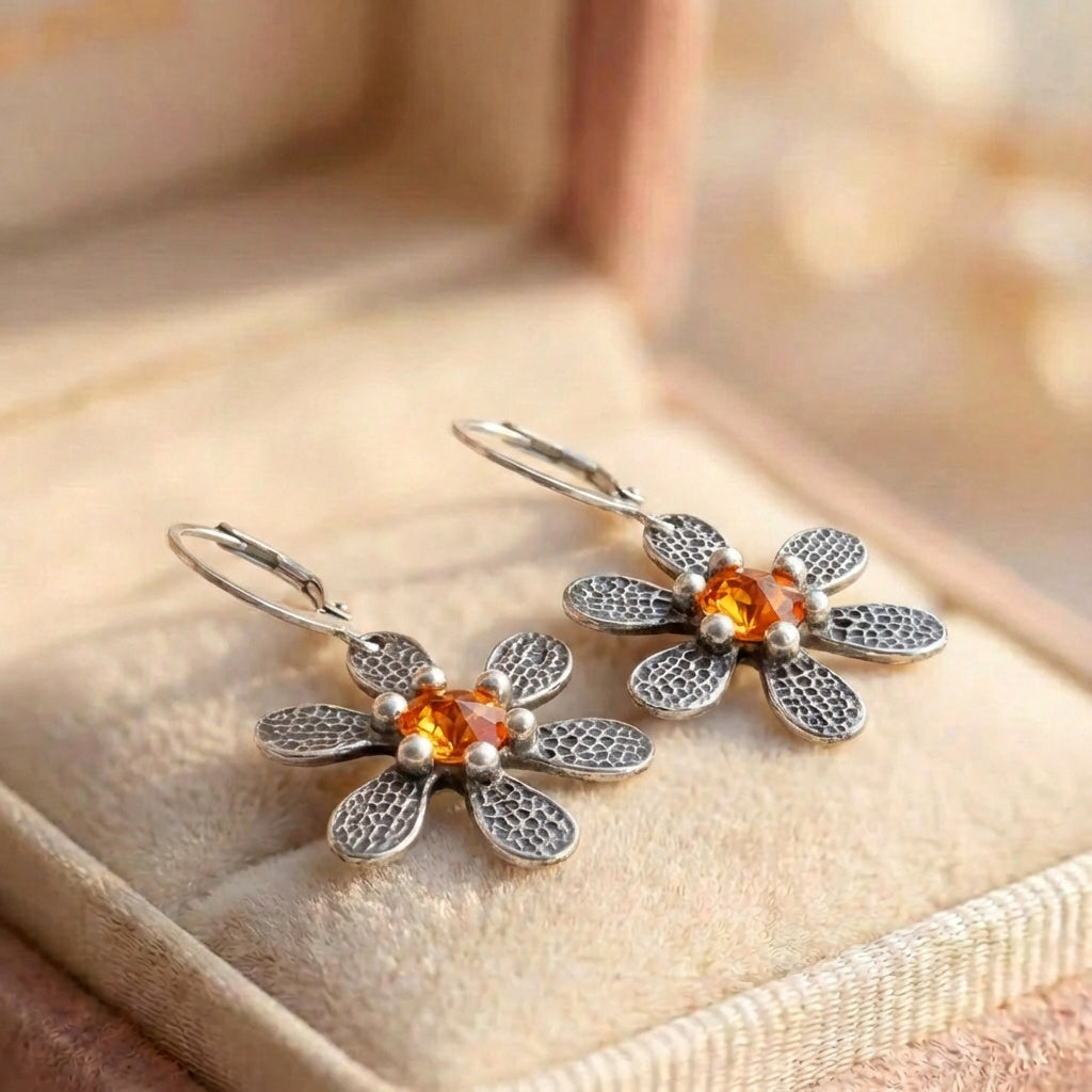 Vintage Flower Dangle Earrings