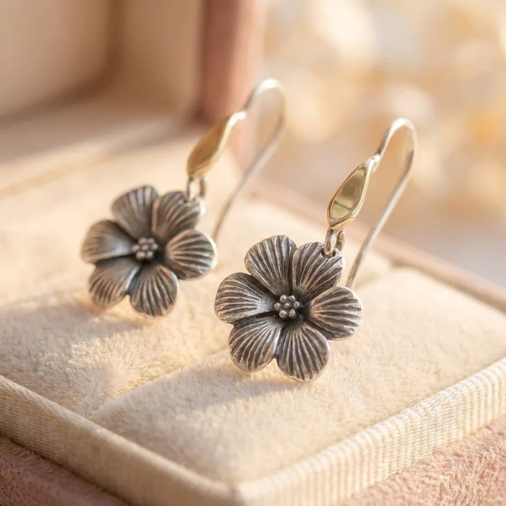 Vintage Flower Dangle Earrings