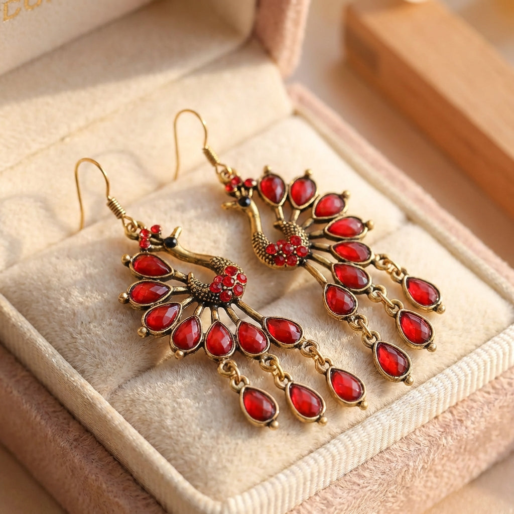Vintage Peacock Earrings