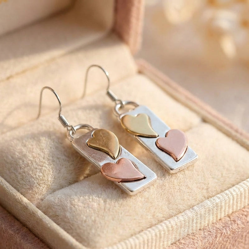 Vintage Heart Dangle Earrings