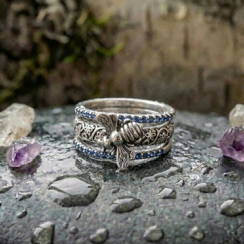 Vintage Bee Crystal Ring