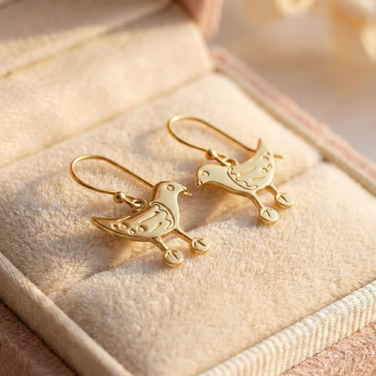 Vintage Bronze Bird Earrings