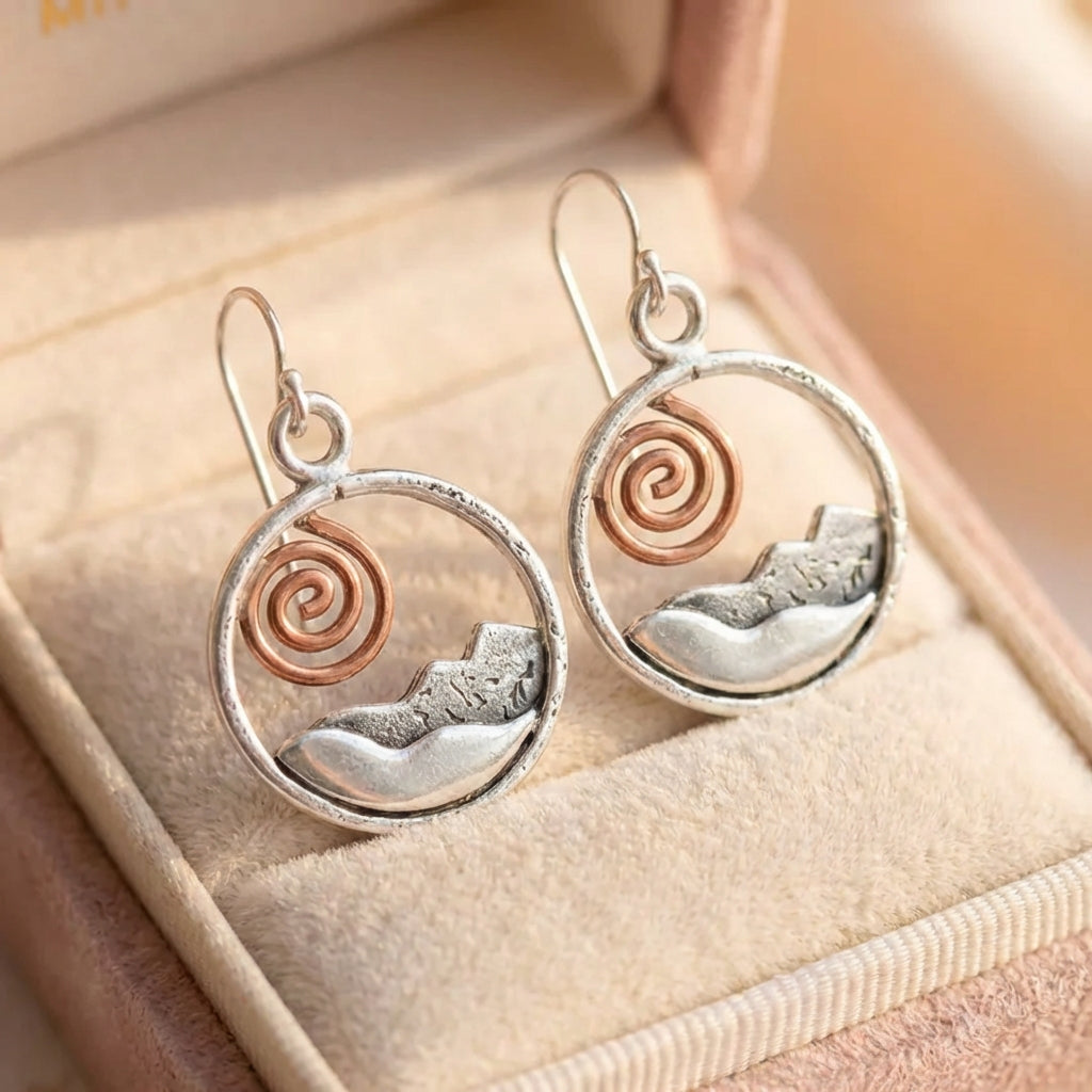 Handmade Sun Mountain Earrings