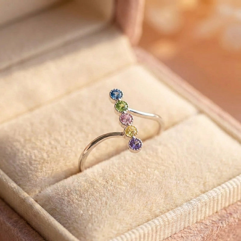 Elegant Colorful Cubic Zirconia Ring