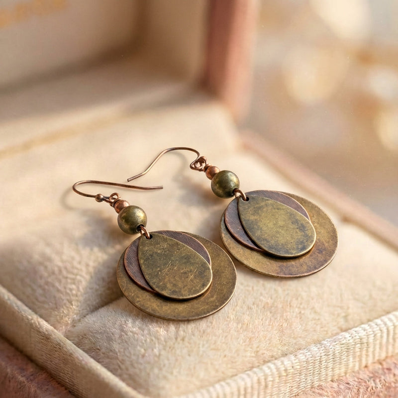Bohemian Bronze Dangle Earrings