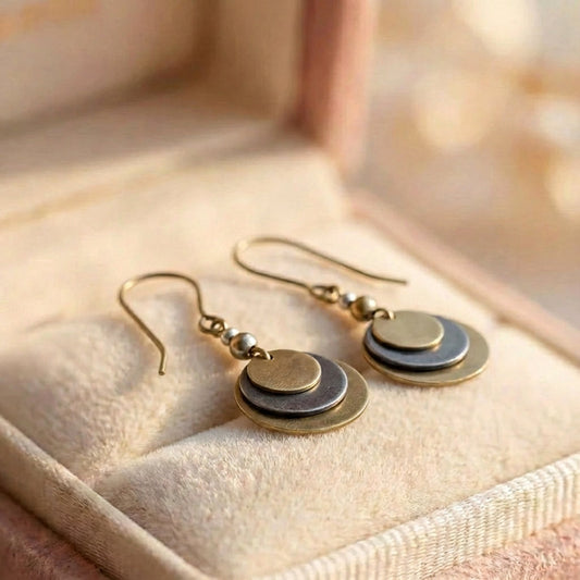 Vintage Gold Silver Color Dangle Earrings