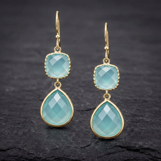 Vintage Turquoise Moonstone Earrings