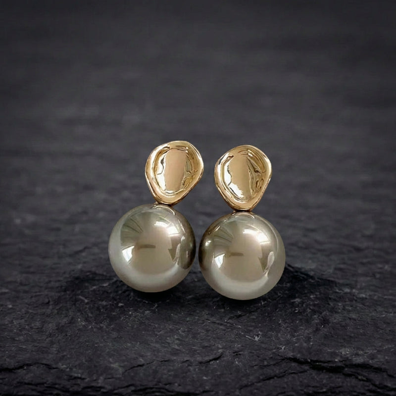 Vintage Grey Pearl Earrings