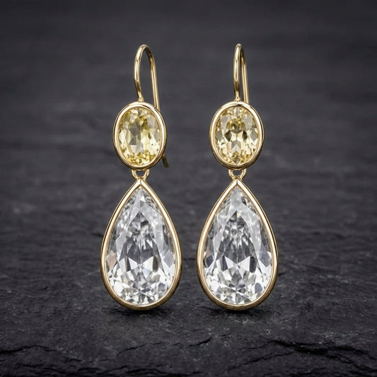 Vintage Green Glass Drop Earrings