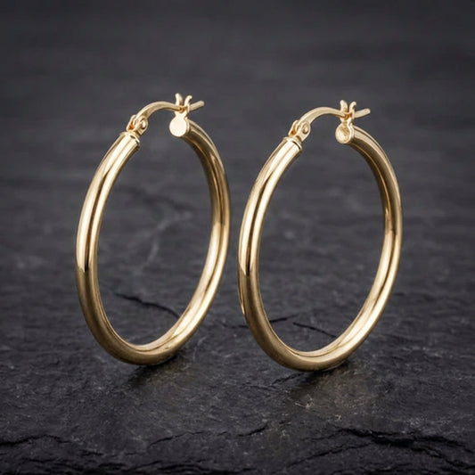 Large Hoop Earrings In Gold