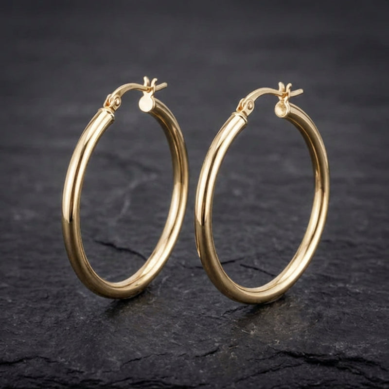 Large Hoop Earrings In Gold