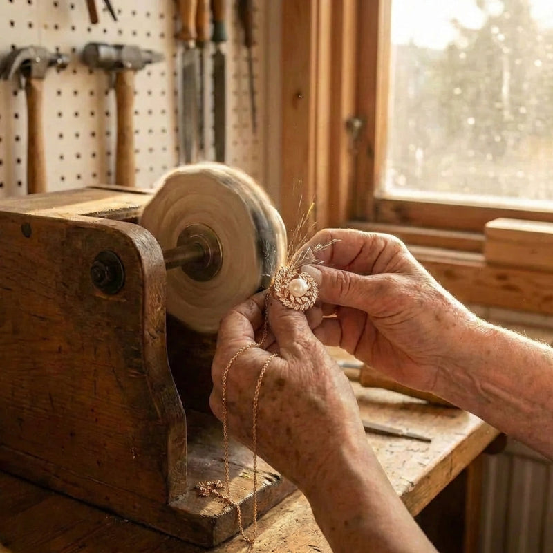 Rose Gold Wreath Pearl Pendant Necklace