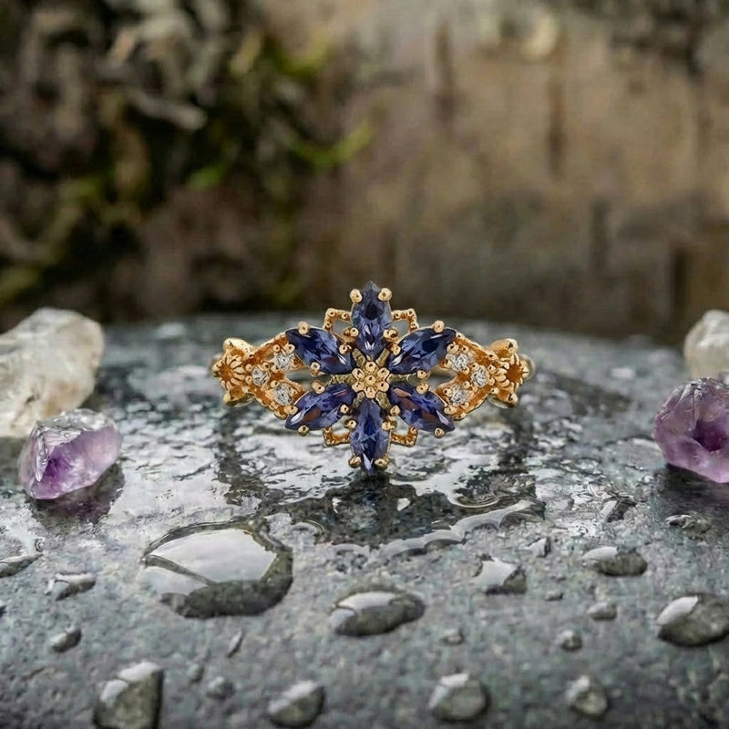 Vintage Sapphire Snowflake Ring