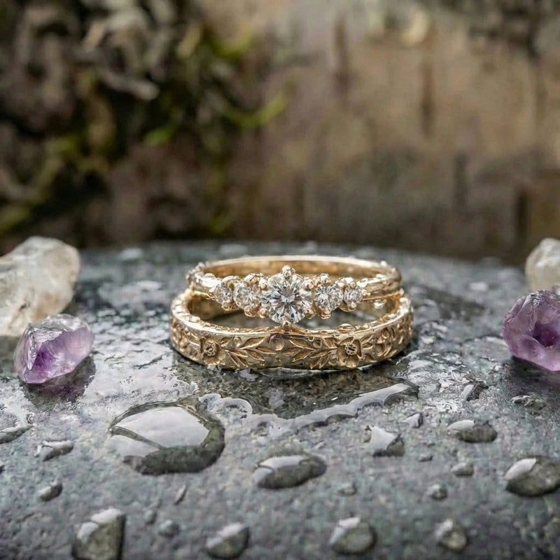 Vintage Gold Flower Ring