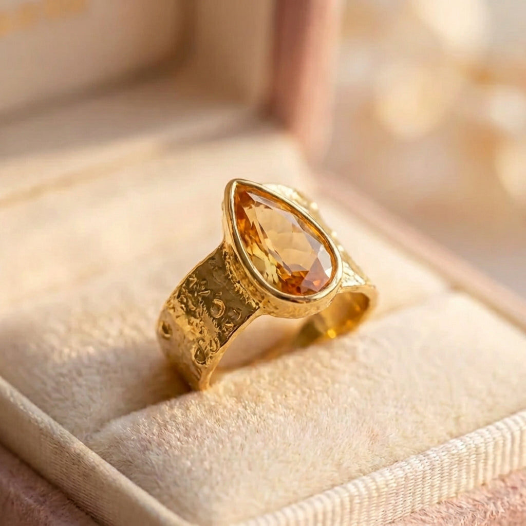 Vintage Gold Citrine Ring