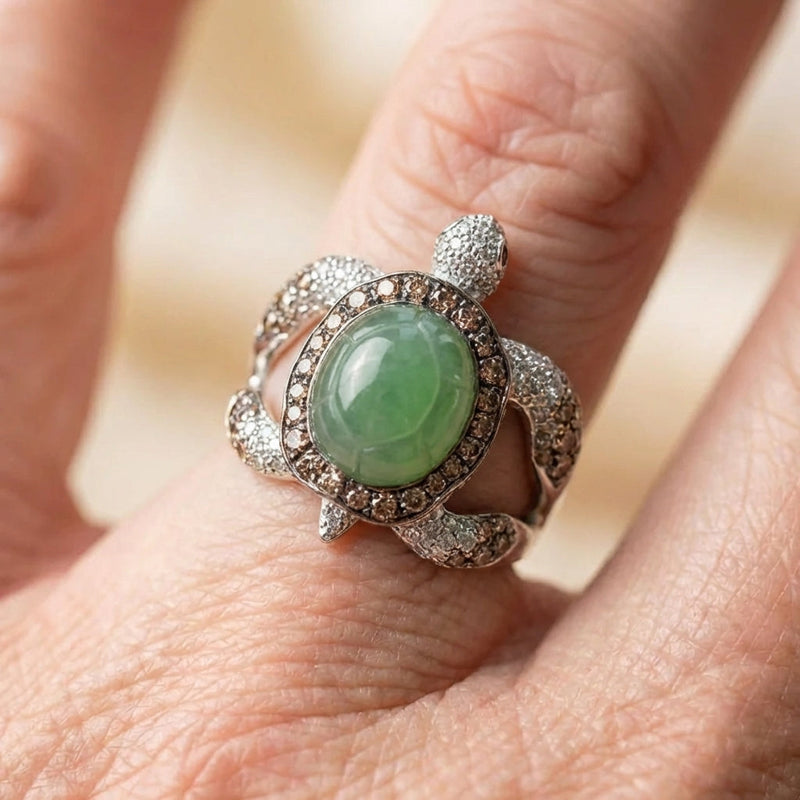 Jade Turtle Ring