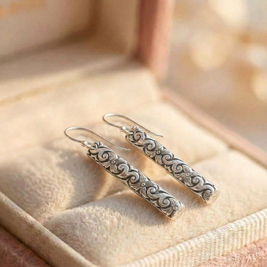 Vintage Silver Scroll Earrings