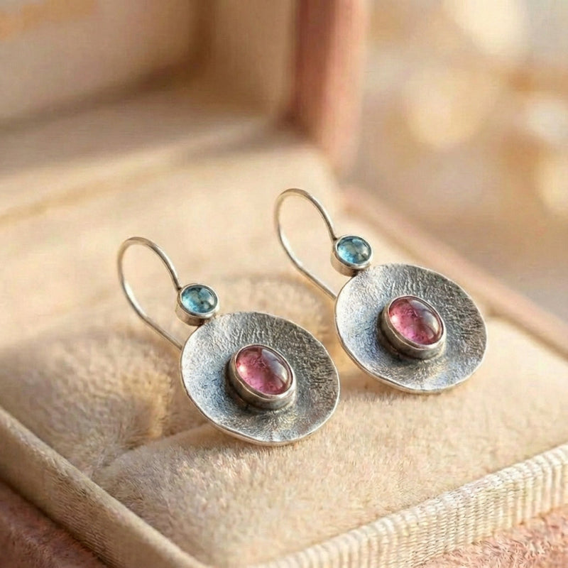Vintage Silver Tourmaline Earrings