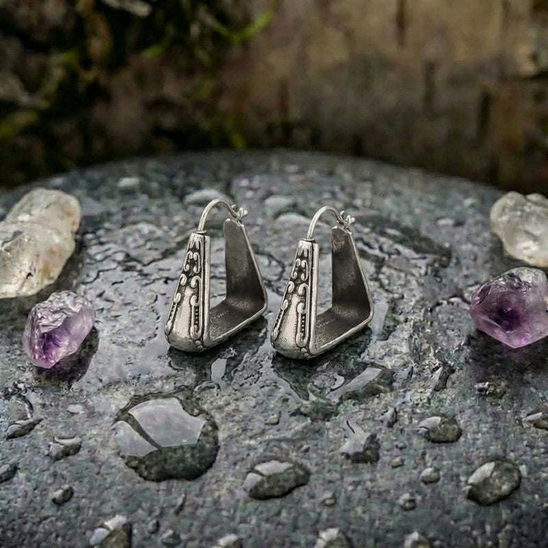 Vintage Silver Hoop Earrings