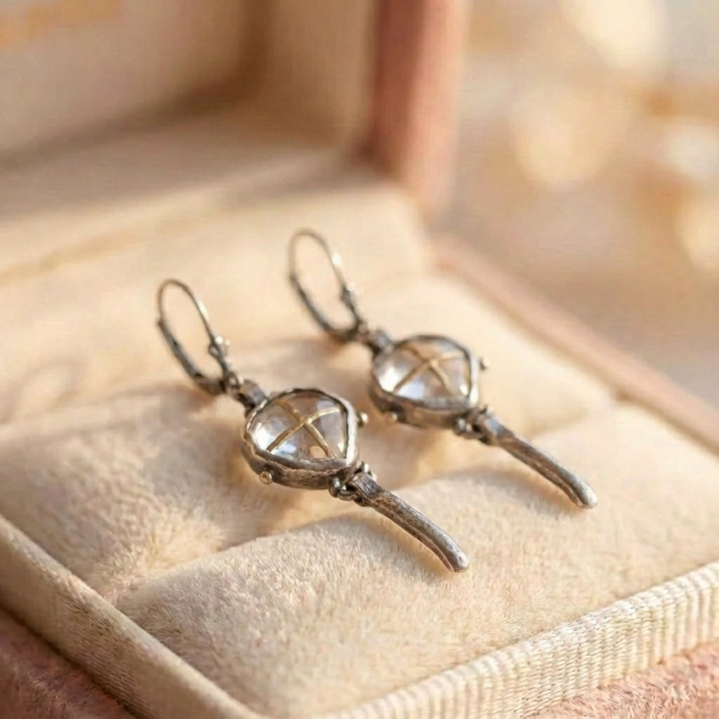 Vintage Silver Geometric Earrings