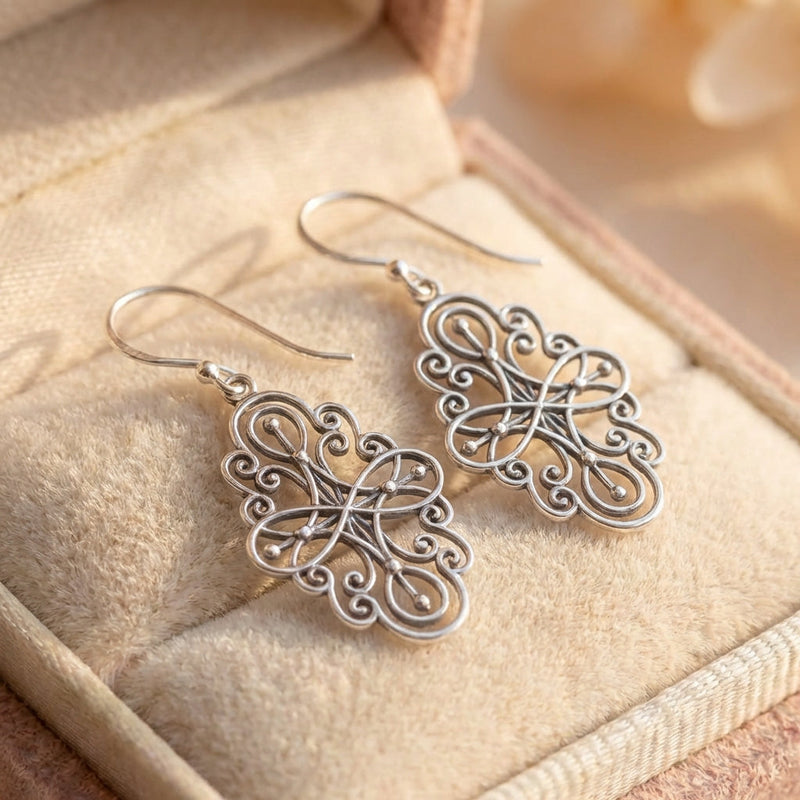 Vintage Silver Cross Earrings