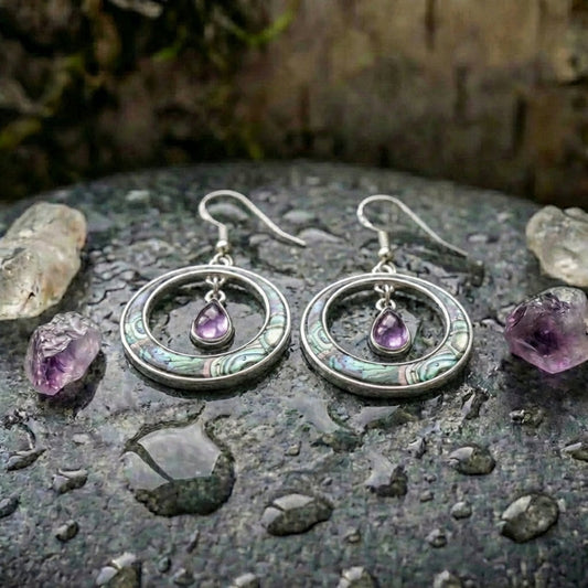 Vintage Purple Droplet Earrings