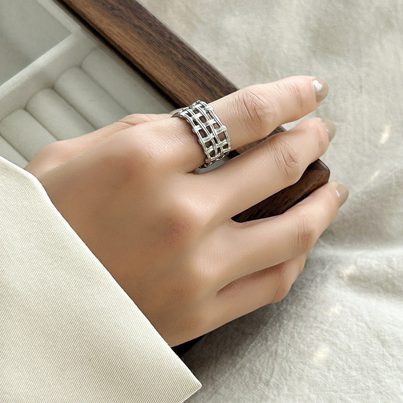 Geometric Silver Ring