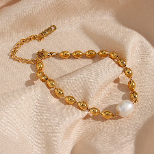 Gold Pearl Bracelet