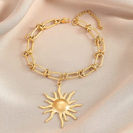 Gold Sun Charm Bracelet