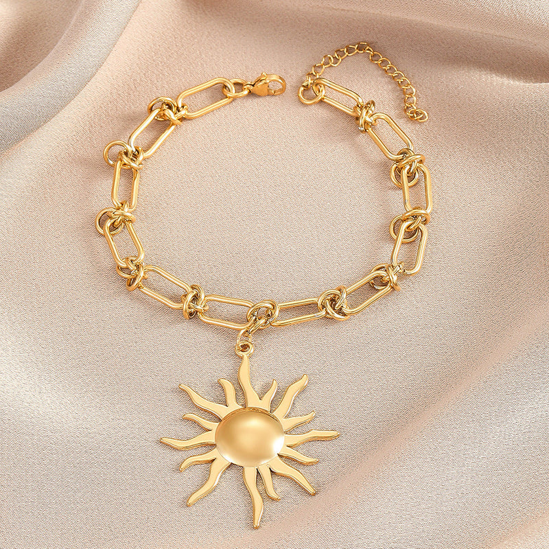 Gold Sun Charm Bracelet