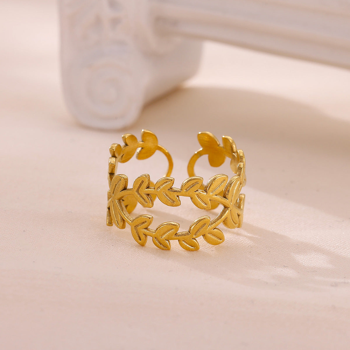 Golden Leaf Cuff Ring