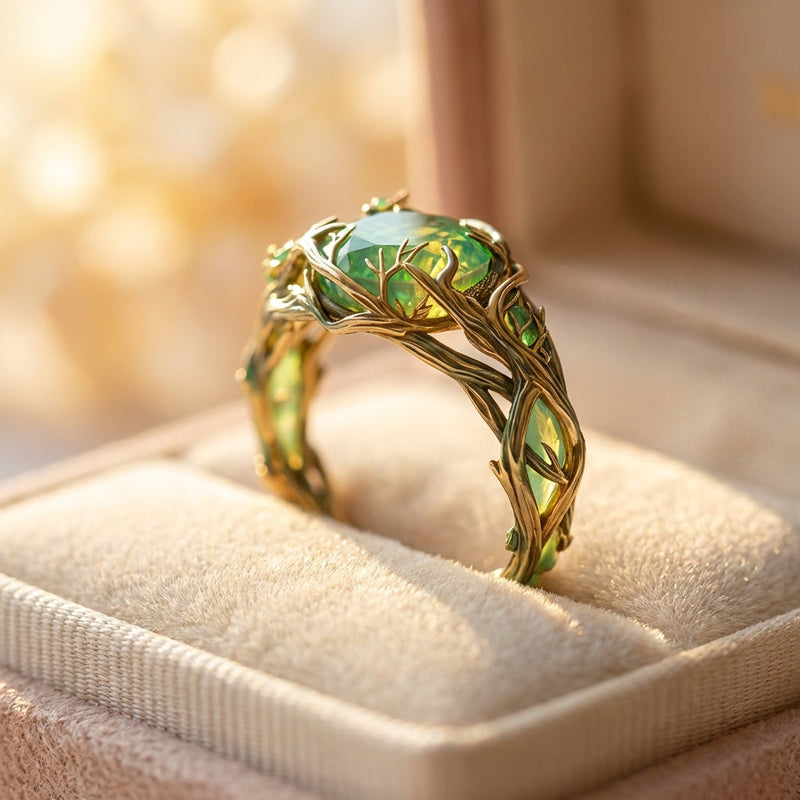 Green Opal Nature Ring